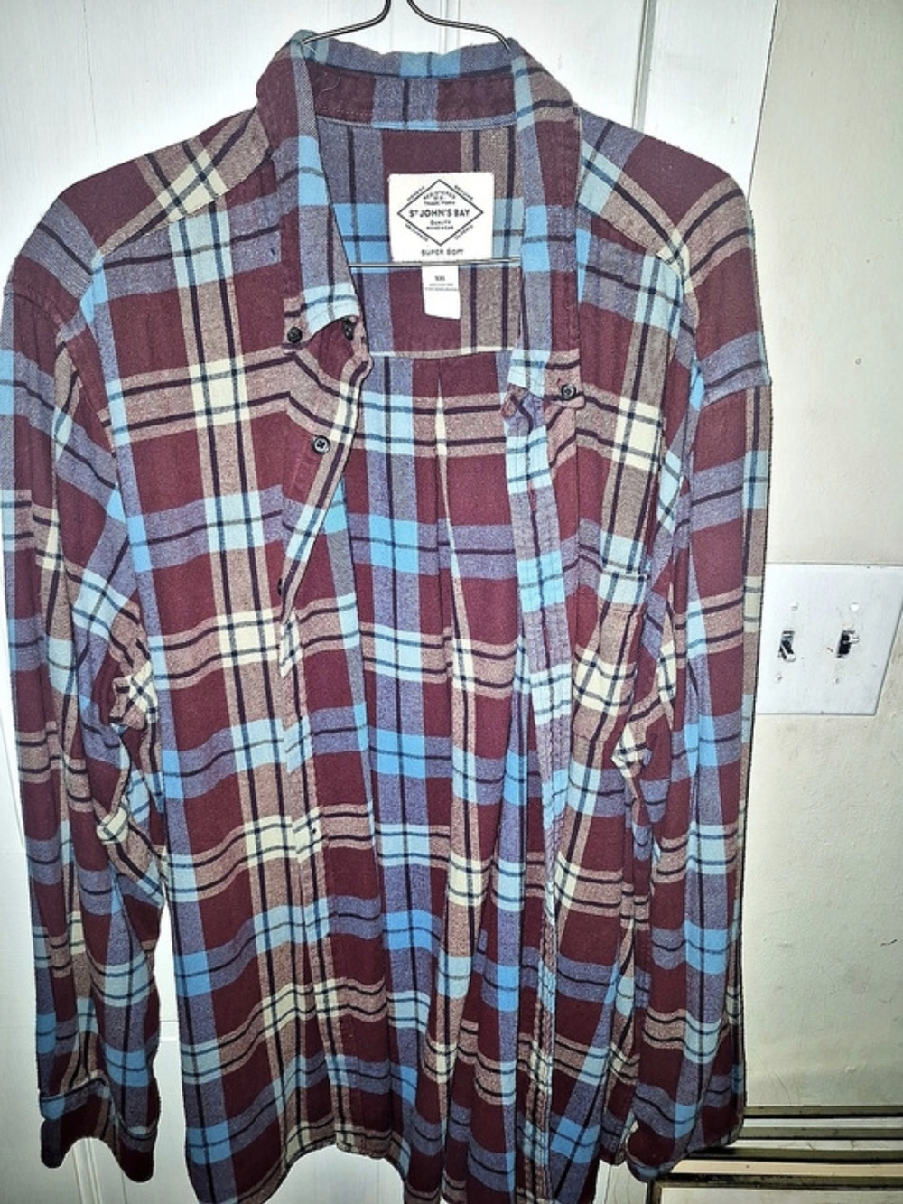 St. John's Bay Men's Plaid Cotton Shirt XXL Like New